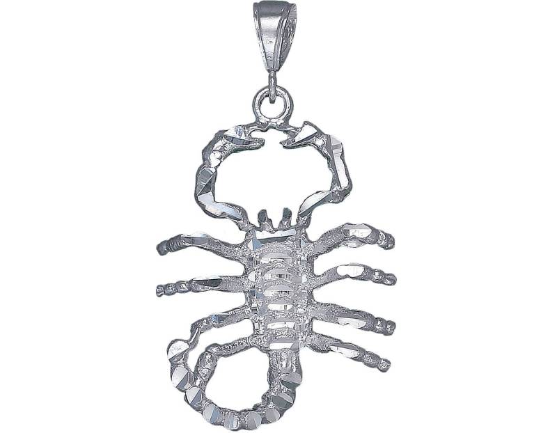 sterling Silber Skorpion Charmehalskette 2, 4 Zoll 10 Gramm Mit Schnitt Diamant-Finish Und 24-Zoll-Figaro-Kette von EJewelryPlus