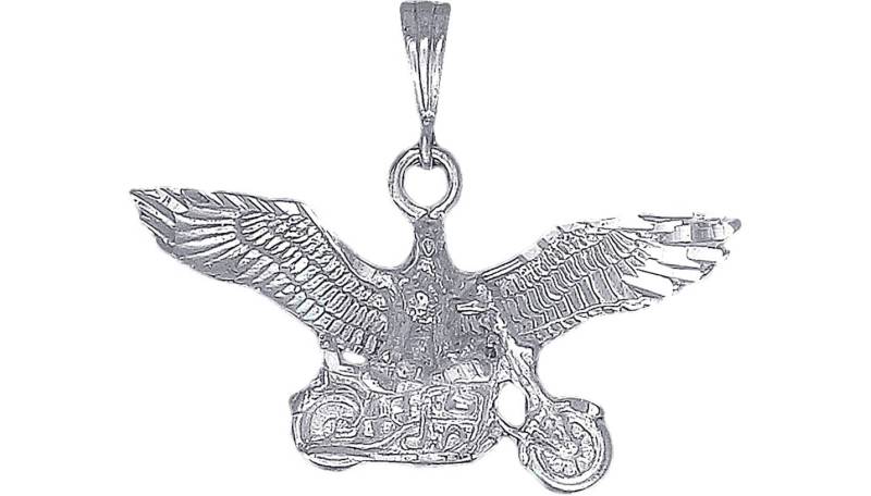 sterling Silberadler Und Motorrad Anhänger Halskette 1, 9 Zoll 8, 6 Gramm Mit Schnitt Diamant-Finish 24-Zoll-Figaro-Kette von EJewelryPlus