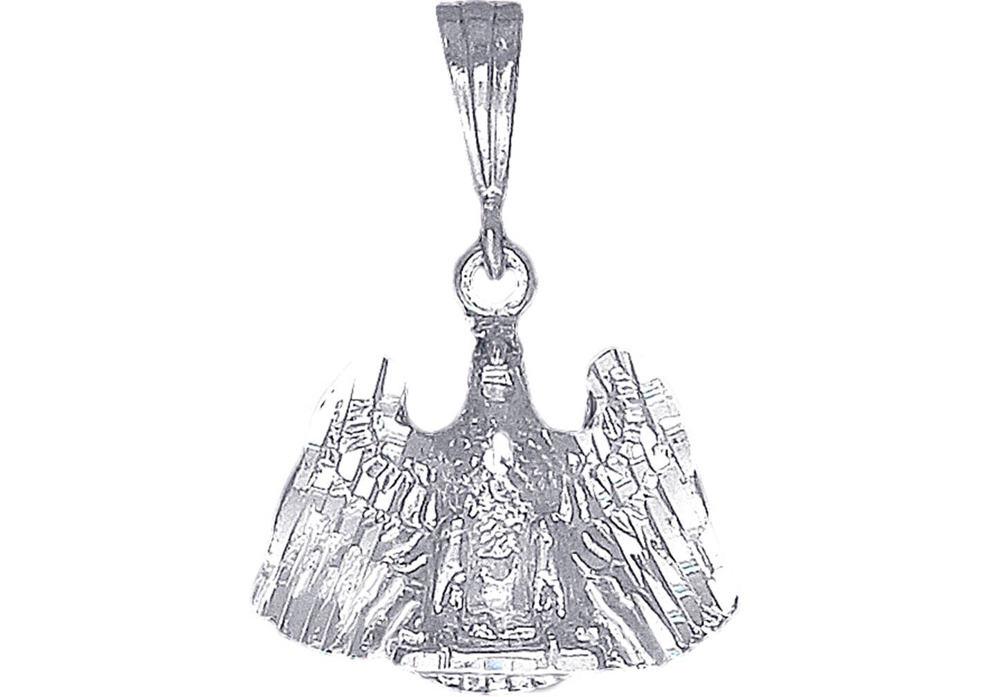 sterling Silver Eagle Charmehalskette 1, 2 Zoll 5 Gramm Mit Schnitt Diamant-Finish Und 24-Zoll-Figaro-Kette von EJewelryPlus