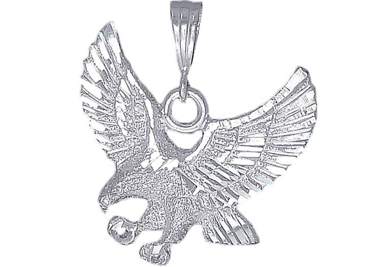 sterling Silver Eagle Charmehalskette 1, 3 Zoll 5 Gramm Mit Schnitt Diamant-Finish Und 24-Zoll-Figaro-Kette von EJewelryPlus