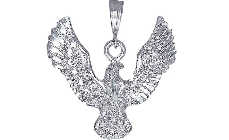 sterling Silver Eagle Charmehalskette 1, 45 Zoll 6 Gramm Mit Schnitt Diamant-Finish Und 24-Zoll-Figaro-Kette sterling Silver Eagle Charmehalskette 1, 45 Zoll 6 Gramm Mit Schnitt Diamant-Finish Und 24-Zoll-Figaro-Kette von EJewelryPlus