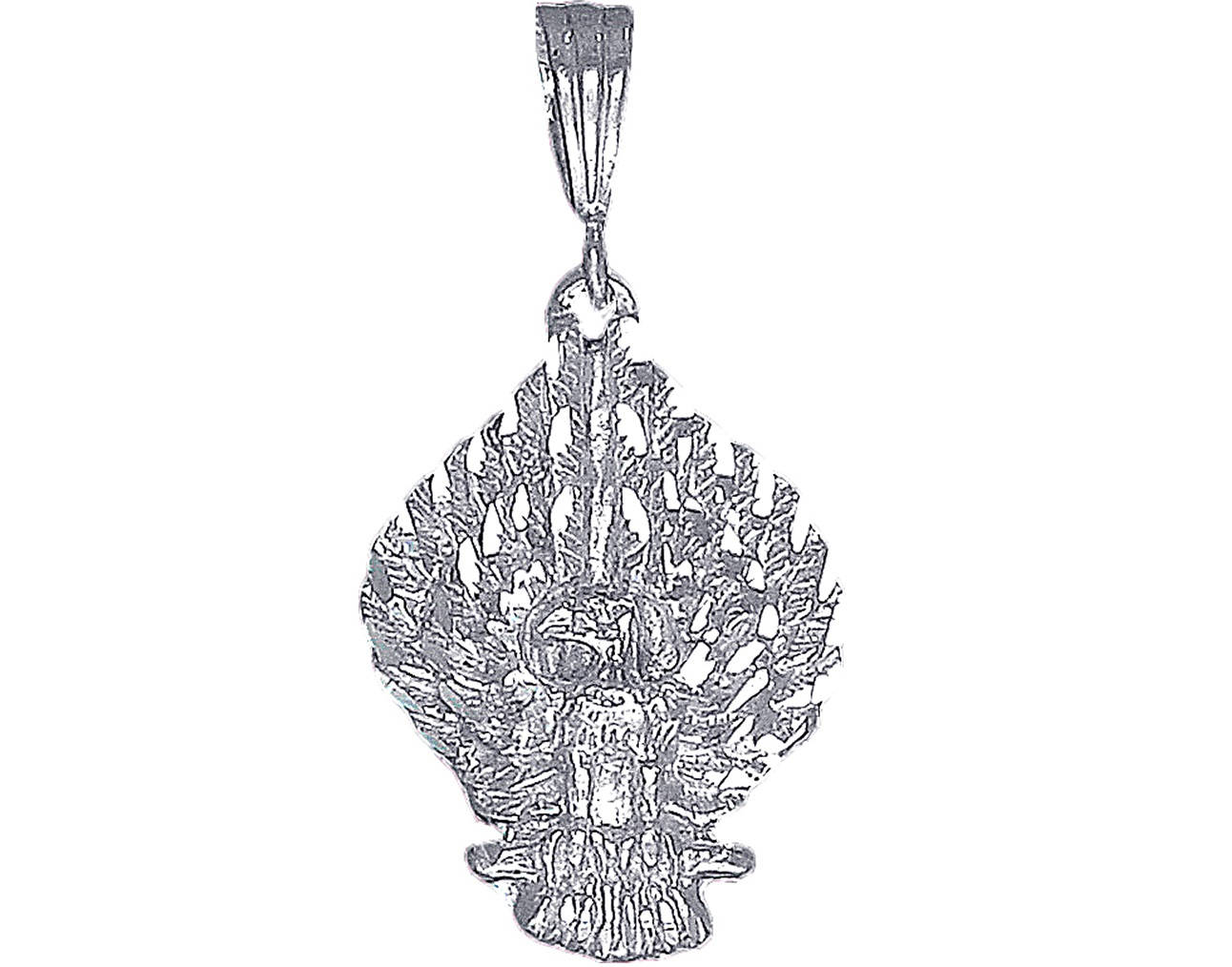 sterling Silver Eagle Charmehalskette 1, 5 Zoll 5 Gramm Mit Schnitt Diamant-Finish Und 24-Zoll-Figaro-Kette von EJewelryPlus