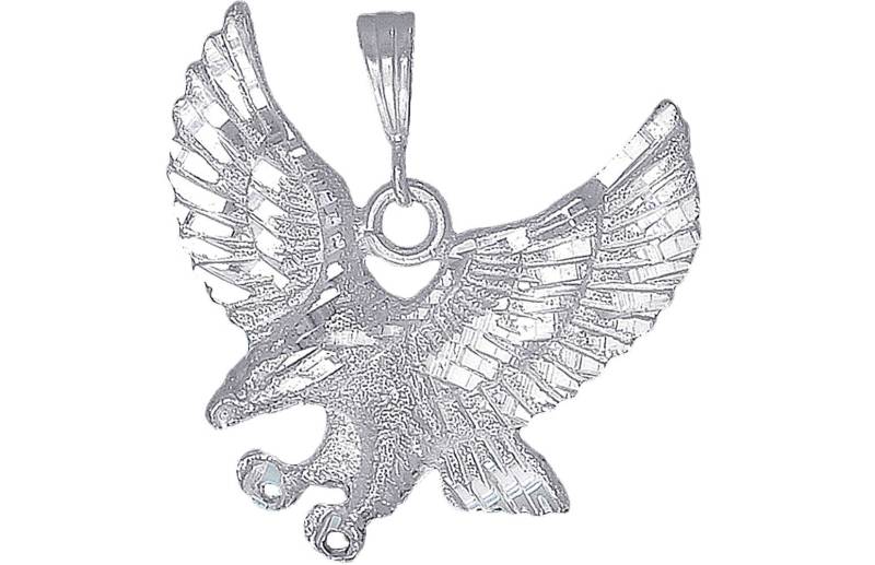 sterling Silver Eagle Charmehalskette 1, 5 Zoll 6, 8 Gramm Mit Schnitt Diamant-Finish Und 24-Zoll-Figaro-Kette von EJewelryPlus