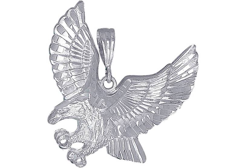 sterling Silver Eagle Charmehalskette 1, 6 Zoll 7 Gramm Mit Schnitt Diamant-Finish Und 24-Zoll-Figaro-Kette von EJewelryPlus