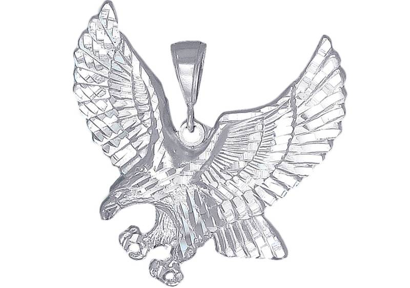 sterling Silver Eagle Charmehalskette 1, 9 Zoll 10 Gramm Mit Schnitt Diamant-Finish Und 24-Zoll-Figaro-Kette von EJewelryPlus