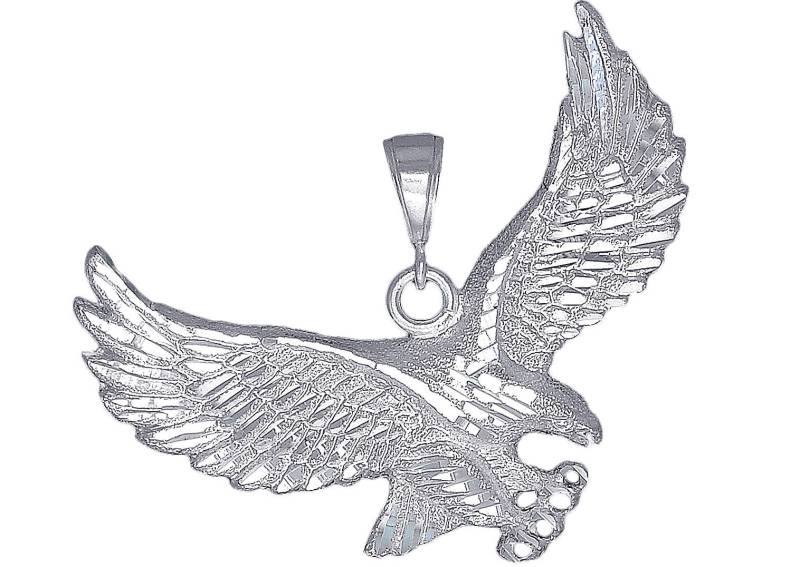 sterling Silver Eagle Charmehalskette 2, 25 Zoll 12, 4 Gramm Mit Schnitt Diamant-Finish Und 24-Zoll-Figaro-Kette sterling Silver Eagle Charmehalskette 2, 25 Zoll 12, 4 Gramm Mit Schnitt Diamant-Finish Und 24-Zoll-Figaro-Kette von EJewelryPlus