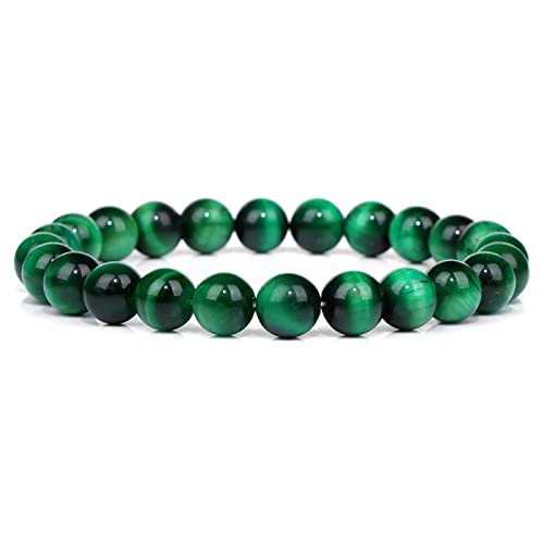 Raumdekoration Armband for Damen und Herren, Paar, weißer Kristall, 8 mm Perlen, elastisches Seil, Armband, Romantik, Freundschaft, Schmuck, Geschenk, 5.Rot, 21 cm ( Color : 4.green , Size : 23cm ) von EKFBQBGW