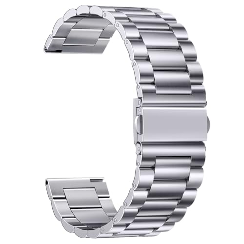 EKINS 14/16/18/20/22 mm Metall-Uhrenarmband, Edelstahl-Schnellverschlussarmband für Männer und Frauen(Silver,16mm) von EKINS