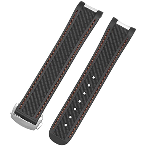 EKINS 20MM Gummi-Uhrenarmband für Omega SEAMASTER 300 AT150 DE VILLE SPEEDMASTER Silikonarmband Ersatzarmband Uhrenzubehör Teile(3,Rosegold bucke) von EKINS