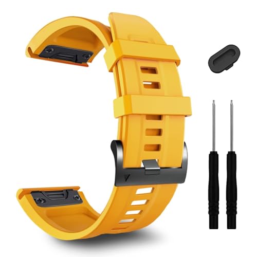 EKINS 26 mm Uhrenarmband für Garmin Fenix 7X Pro Epix Pro 51 mm Fenix 6X Uhrenarmband Fenix 5X Plus Silikon-Armband Fenix 6X Pro Descent MK2i MK3i 51 mm Smartwatch-Armband, Einheitsgröße, Achat von EKINS