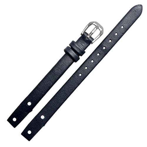 EKINS Echte Leder Lady Watchbänder für f ossil ES4340 ES4119 ES4000 Beobachten Sie Gurte mit Schraube 8 mm rot schwarz blau WhiteBracelet(Blue silver,10mm gold clasp) von EKINS