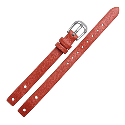 EKINS Echte Leder Lady Watchbänder für f ossil ES4340 ES4119 ES4000 Beobachten Sie Gurte mit Schraube 8 mm rot schwarz blau WhiteBracelet(Brown silver,8mm) von EKINS