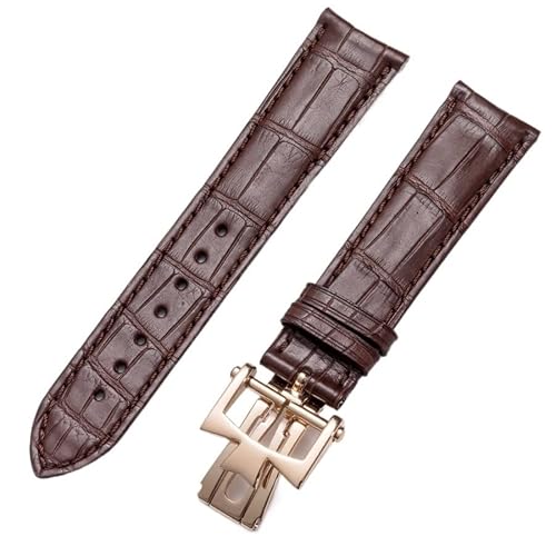 EKINS Für Vacheron Constantin Armband Leder Herren Damen Original VC Inheritance Art Master Wu Lu Krokodilleder Uhrenarmband(Red brown,22mm) von EKINS
