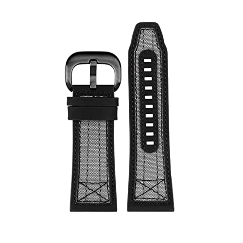 EKINS Für sieben am Freitags Uhren -Gurt -Serie P3C/04 09 Mechanische Uhren -Leinwand -Gurtleder 28 mm wasserdes Handgelenkband Armbandgürtel(Grey black clasp) von EKINS