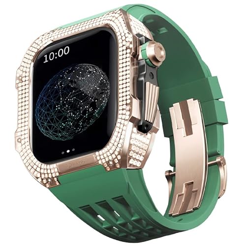 EKINS Gehäuse aus Titanlegierung und Gummiband, Mod-Kit, für Apple Watch Serie 8, 7, 45 mm Serie, Ersatz-Uhrenarmband, Zubehör, 45 mm, Achat von EKINS