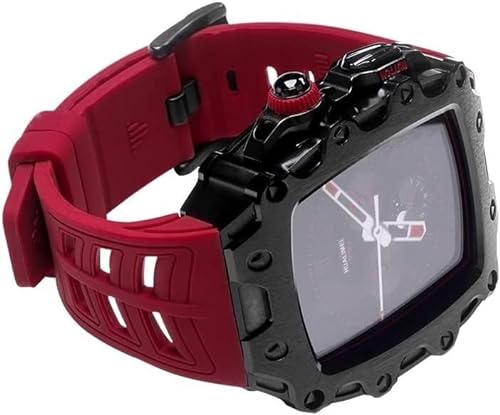 EKINS Gehäuse aus Zinklegierung, Silikon-Uhrenarmband, Modifikationsset, für Apple Watch Ultra 8, 7, 44 mm, 45 mm, robuste Edelstahl-Schnalle, Silikagel-Armband, für Watch 6, 5, 4 SE, Armband, 45 mm, von EKINS