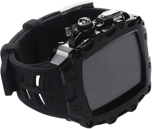 EKINS Gehäuse aus Zinklegierung, Silikon-Uhrenarmband, Modifikationsset, für Apple Watch Ultra 8, 7, 44 mm, 45 mm, robuste Edelstahl-Schnalle, Silikagel-Armband, für Watch 6, 5, 4 SE, Armband, 45 mm, von EKINS