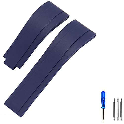 EKINS Gummi-Uhrenarmband für Rolex Tudor Armband Schwarz Blau Grün Wasserdicht Silikon Uhren Band Armband 20mm 21mm(Red Black,21mm) von EKINS
