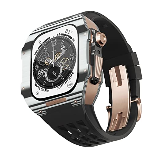 EKINS Leichtes Kohlefaser-Uhrengehäuse, Fluorkautschuk-Armband, Modifikationsset, für Apple Watch 9/8/7/6/5/4/Serie 44/45 mm, Upgrade-Ersatzarmband-Set, 44mm, Achat von EKINS