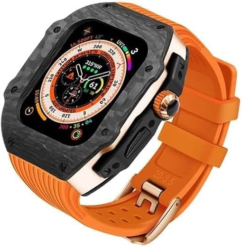 EKINS Luxuriöses Silikon-Armband für Apple Watch Ultra 49 mm, fluoriertes Gummiband, für iWatch 8, 7, 6, 5, 4, SE, 45 mm, 44 mm, Uhrenzubehör, 44/45mm, Achat von EKINS