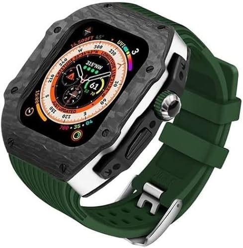 EKINS Luxuriöses Silikon-Armband für Apple Watch Ultra 49 mm, fluoriertes Gummiband, für iWatch 8, 7, 6, 5, 4, SE, 45 mm, 44 mm, Uhrenzubehör, 49 mm, Achat von EKINS