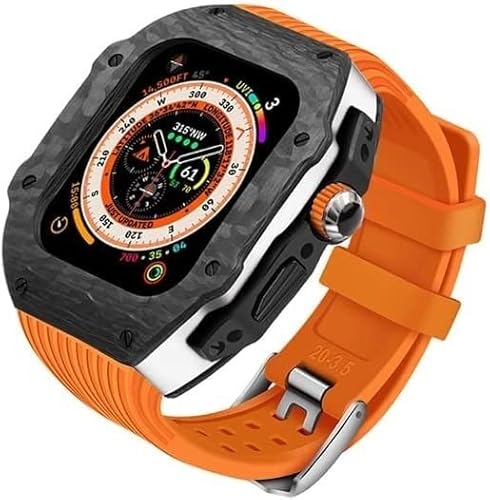 EKINS Luxuriöses Silikon-Armband für Apple Watch Ultra 49 mm, fluoriertes Gummiband, für iWatch 8, 7, 6, 5, 4, SE, 45 mm, 44 mm, Uhrenzubehör, 49 mm, Achat von EKINS