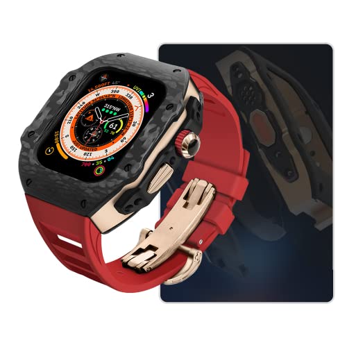 EKINS Luxus-Uhrenarmband-Modifikationsset, für Apple Watch 8 Ultra 49 mm, Fluorkautschuk-Uhrenarmband, Carbonfaser-Hülle, für iWatch 8, 7, 6, 5, 4, SE, 45 mm, 44 mm, 45 mm, Achat EKINS Luxus-Uhrenarmband-Modifikationsset, für Apple Watch 8 Ultra 49 mm, Fluorkautschuk-Uhrenarmband, Carbonfaser-Hülle, für iWatch 8, 7, 6, 5, 4, SE, 45 mm, 44 mm, 45 mm, Achat von EKINS