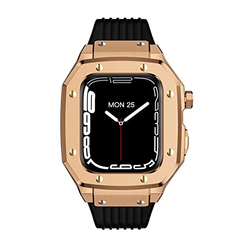 EKINS Metall Edelstahl Uhrenarmband Gummiband, für Apple Watch Serie 9 8 7 6 5 4 SE Band 44 mm 42 mm 45 mm Uhr Upgrade austauschbares Armband Zubehör, 44mm, Achat von EKINS