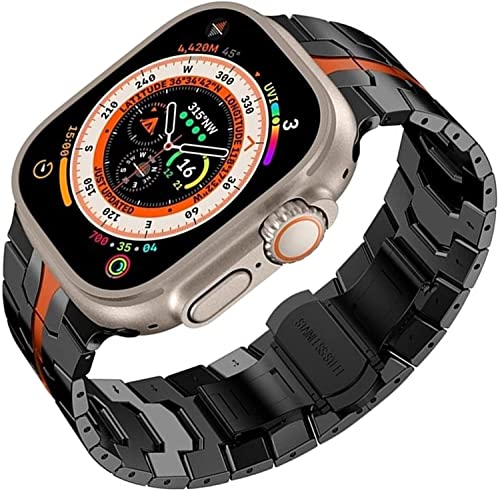 EKINS Robustes Edelstahl-Armband für Apple Watch Ultra 49 mm, 8, 7, 44 mm, 45 mm, Ersatzband für Herren, neues Design, kompatibel mit Watch SE 6, 5, 4, 3, 42, 41, 40, 38 mm, 38/40/41mm, Achat von EKINS