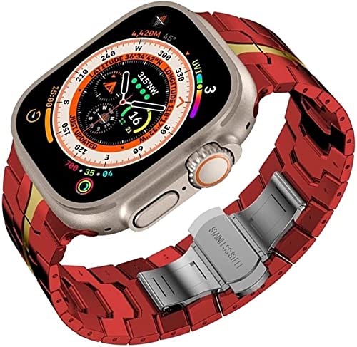 EKINS Robustes Edelstahl-Armband für Apple Watch Ultra 49 mm, 8, 7, 44 mm, 45 mm, Ersatzband für Herren, neues Design, kompatibel mit Watch SE 6, 5, 4, 3, 42, 41, 40, 38 mm, 42/44/45/49mm, Achat von EKINS