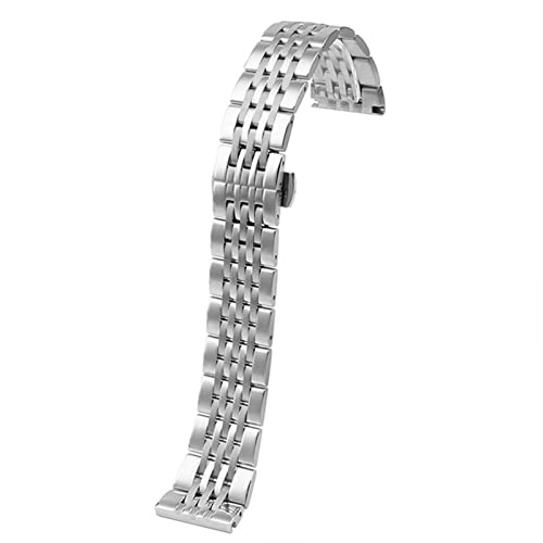 EKINS Solid Steel Watchband für Armani AR1945/1648/1863/AR2447/AR11121 Für Herren Roségold 22mm Handgelenksgurt Metall Ersatzarmband(Silver) von EKINS