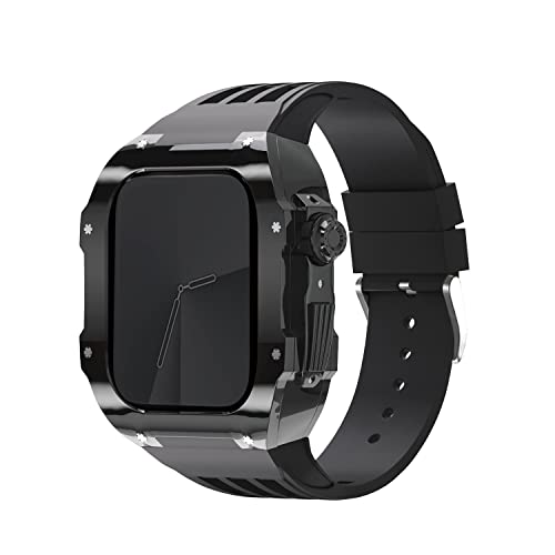 EKINS Transparentes Uhrengehäuse, Sport-Gummi-Armband-Modifikationsset, für Apple Watch 44 mm, 45 mm, 8/7/6/5/4/SE-Serie, Ersatzmod-Kit, 44mm, Achat von EKINS