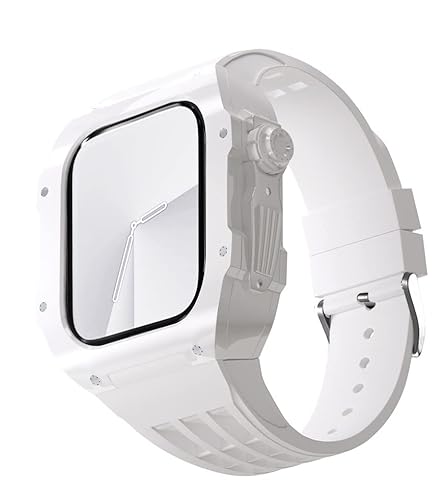 EKINS Transparentes Uhrengehäuse, Sport-Gummi-Armband-Modifikationsset, für Apple Watch 44 mm, 45 mm, 8/7/6/5/4/SE-Serie, Ersatzmod-Kit, 45 mm, Achat von EKINS