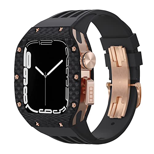 EKINS Uhrenarmband und Gehäuse zum Selbermachen, Modifikationsset, für Apple Watch 8, 7, 6, 5, 4, SE, 44 mm, 45 mm, Sportuhr, Gummi-Armband-Ersatzarmband, 44MM, Achat von EKINS