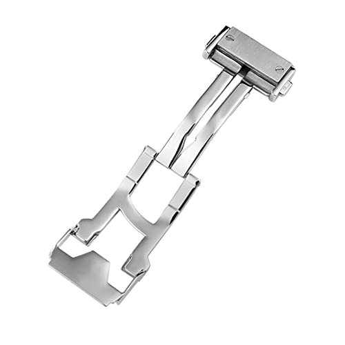 EKINS Uhrengurtstahlschnalle für Hublot Fusion Classic Big Bang King Power Series Watch Folding Clasp 22M Leder/Gummizubehör(Silver) von EKINS