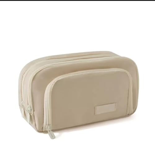 EKKJNQ Mäppchen Mit Großem Fassungsvermögen, Federmäppchen, Multifunktionales Mäppchen, 3 Fächer Zur Einfachen Aufbewahrung ästhetisches Mäppchen. (beige) von EKKJNQ