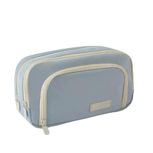 EKKJNQ Mäppchen Mit Großem Fassungsvermögen, Federmäppchen, Multifunktionales Mäppchen, 3 Fächer Zur Einfachen Aufbewahrung ästhetisches Mäppchen. (blau) von EKKJNQ