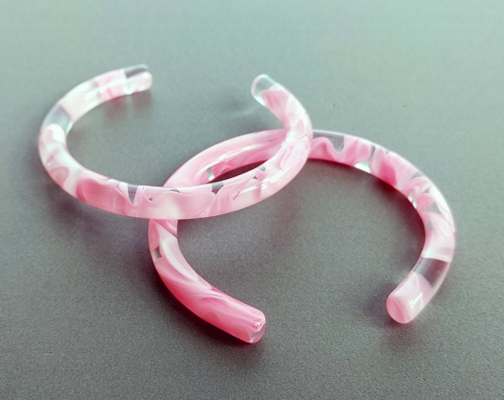1 Stück - Marble Pink, 67x6mm Formica Unclear Armband, Ect0099 von EKKLENsupply
