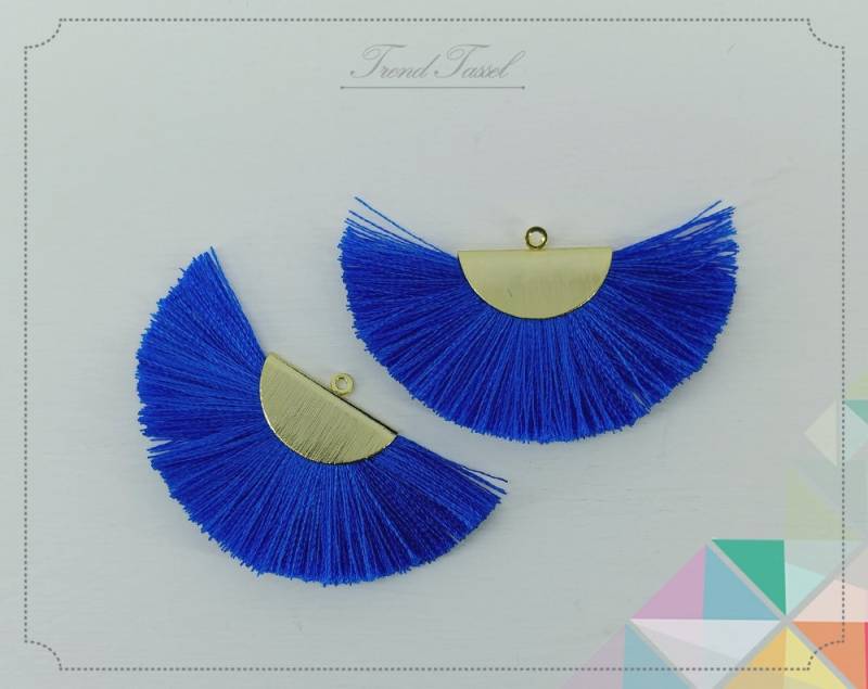 2 Stk - 2" Seide, Art Silk Drop Brush Strukturierte Halbkreiskappe, Fächer Quaste Für Schmuck Halskette, Ohrringe, Armband [ Et0016 ] von EKKLENsupply