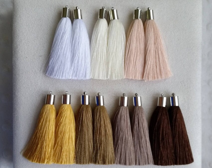 2 Stück-2.4 "Art Seide Tassel Mit Messingkappe, Supplies Für Schmuck, Tasche Charme, Halskette Accessoire, Dinkeloderring Teil [Et0015] von EKKLENsupply