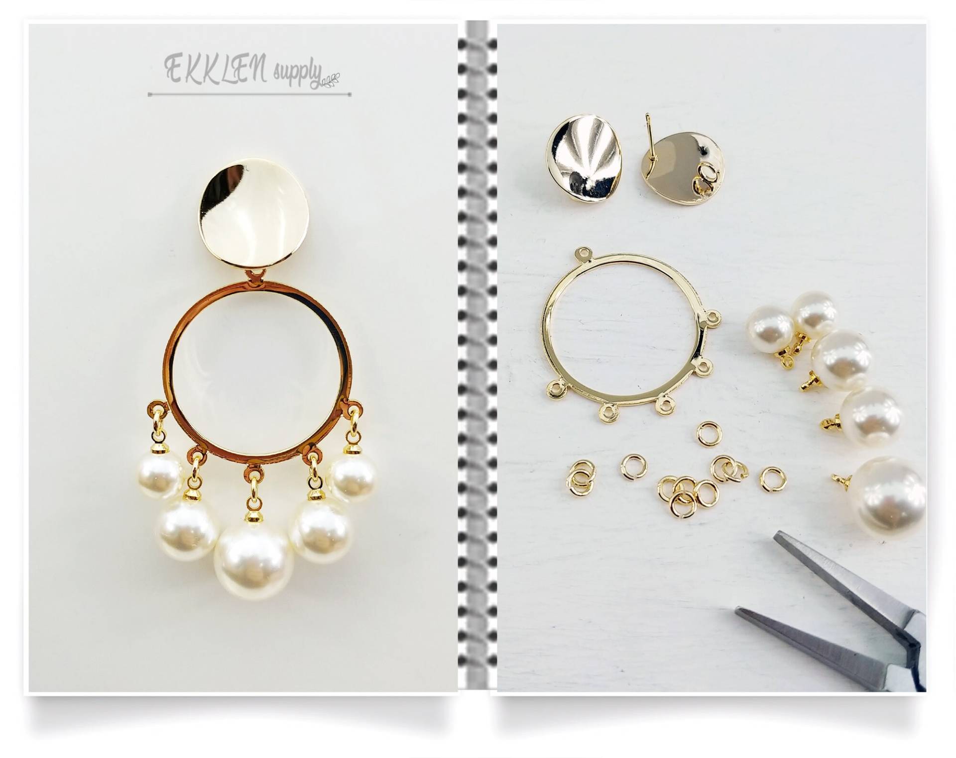 Schmuckherstellung - Runde Nieten, Link Reifen & Perle, Diy Mode Zubehör Versorgung Em0024, Epg0033 von EKKLENsupply