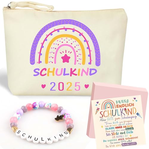 EKKONG Einschulung Geschenk Federmäppchen zum Bemalen Schulkind 2025", Armband & Grußkarte, DIY Stoffbeutel zum Bemalen mit Reißverschluss 23x16 cm, Schulanfang Geschenke für Mädchen Junge (Rosa) EKKONG Einschulung Geschenk Federmäppchen zum Bemalen Schulkind 2025", Armband & Grußkarte, DIY Stoffbeutel zum Bemalen mit Reißverschluss 23x16 cm, Schulanfang Geschenke für Mädchen Junge (Rosa) von EKKONG