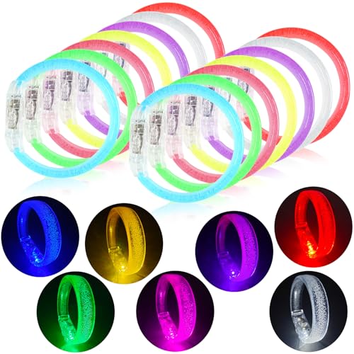 EKKONG LED Armband Leuchtarmbänder Kinder 14 Stück Leuchtarmband Set Knicklichter Armbänder Leuchtende Leuchtspielzeug für Konzert, Party, Festival, Halloween, Bars von EKKONG