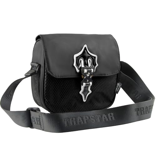 Trapstar Bag, Modemarke Trapstar Bag, Mode Umhängetasche, Tasche Mode UmhäNgetasche, GrenzüBerschreitend Oxford Stoff Hip Hop, Leisure Chest Bag Belt Bag Office Small Backpack (Schwarz) von EKKONG