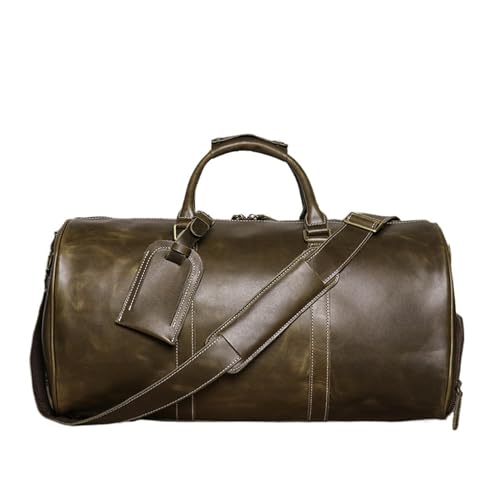Vintage Leder Reisetasche for Männer große Kapazität Handtasche Reisetasche handgemachte Rindsleder Umhängetasche for Männer (Color : 2, Size : 20 * 10 * 8.6inch) von EKLART