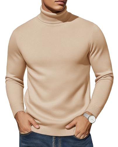 EKLENTSON Pullover Herren Winter Dünn Rollkragenshirt Weich Bequem Strickpullover Turtle Neck Pulli Männer Khaki M EKLENTSON Pullover Herren Winter Dünn Rollkragenshirt Weich Bequem Strickpullover Turtle Neck Pulli Männer Khaki M von EKLENTSON