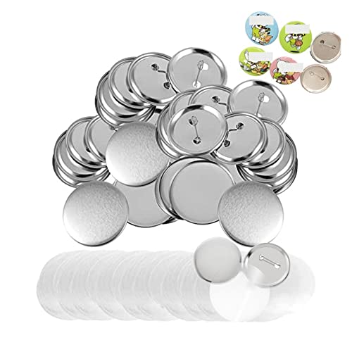 Buttonmaschine 300 Stück Blank Pinned Back Metall Pinback Button Supply Materialien Teile for Badge Button Maker Button Maker Zubehör(37MM) von EKOUQIN
