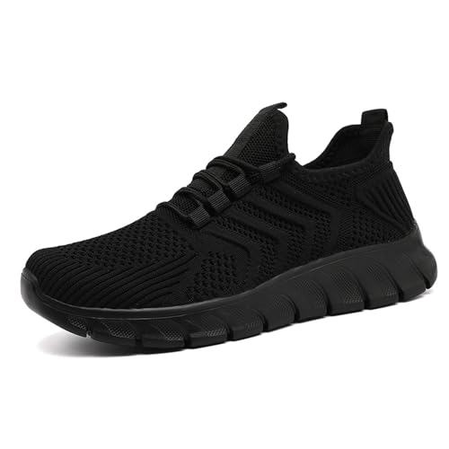 EKRBXA Damen Schuhe Sneaker Laufschuhe Leichte Sportschuhe Atmungsaktive Turnshuhe Freizeitschuhe rutschfeste Tennisschuhe Schwarz Größe 38 von EKRBXA