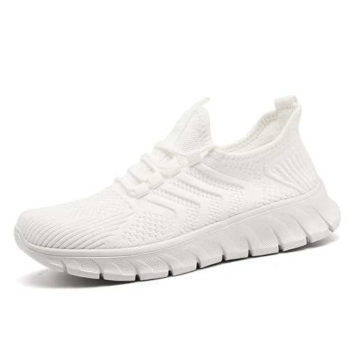 EKRBXA Damen Schuhe Sneaker Laufschuhe Sportschuhe Leichte Atmungsaktive Turnshuhe Freizeitschuhe rutschfeste Tennisschuhe Weiß Größe 37 von EKRBXA