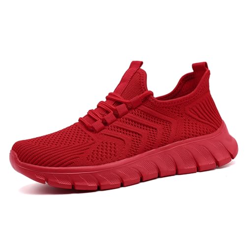 EKRBXA Damen Sneaker Laufschuhe Sportschuhe Leichte Atmungsaktive Turnshuhe Freizeitschuhe rutschfeste Tennisschuhe Schuhe Rot Größe 40 von EKRBXA
